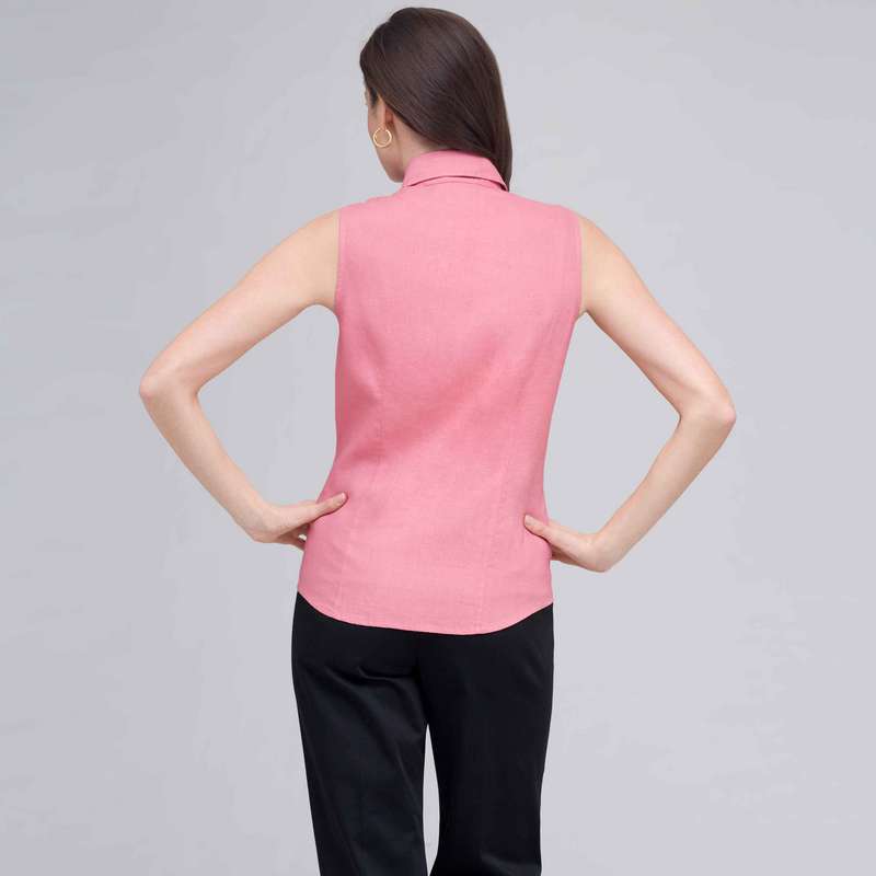 Ruffle Sleeveless Blouse., Dark Pink Gem, large image number 1
